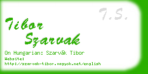 tibor szarvak business card